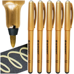 MARKER PISAK FLAMASTER PERMANENTNY NIEZMYWALNY ZŁOTY 1mm CENTROPEN - 5 szt.