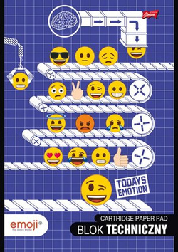 BLOK TECHNICZNY A4 BIAŁY 10K EMOJI EMOTKI - UNIPAP