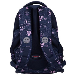 PLECAK SZKOLNY TRZYKOMOROWY EMOJI EMOTKI EMOTIKONY PINK BP-26 ST. MAJEWSKI