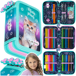 PIÓRNIK SZKOLNY Z WYPOSAŻENIEM TRZYKOMOROWY MY LITTLE FRIEND KITTY PARTY
