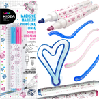 MAGICZNE MARKERY Z PODWÓJNĄ LINIĄ METALICZNE PISAKI 2 KOLORY - KIDEA