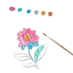 FARBY AKRYLOWE SZKOLNE METALICZNE INTENSYWNE NASYCONE 12 KOL. 12ml - KIDEA 