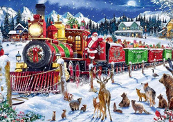 PUZZLE 1000 ELEMENTÓW SANTA'S EXPRESS ŚWIĘTA ŚWIĘTY MIKOŁAJ 10755 TREFL