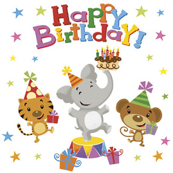 SERWETKI PAPIEROWE HAPPY BIRTHDAY PRZYJĘCIE URODZINOWE ZWIERZĘTA 33x33 cm