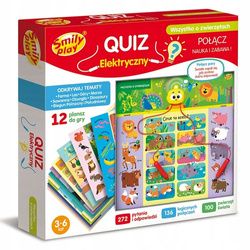 GRA PLANSZOWA EDUKACYJNA QUIZ ELEKTRYCZNY WSZYSTKO O ZWIERZĘTACH SMILY PLAY
