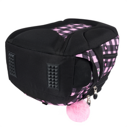 PLECAK SZKOLNY TRZYKOMOROWY 20L STRIGHT BP-26 RÓŻOWA SZACHOWNICA + NAKLEJKI