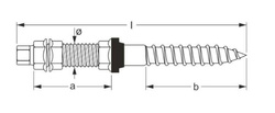 ŚRUBA DWUGWINTOWA Z ADAPTEREM FOTOWOLTAIKA M10X300 zestaw 6el. - 10 szt.