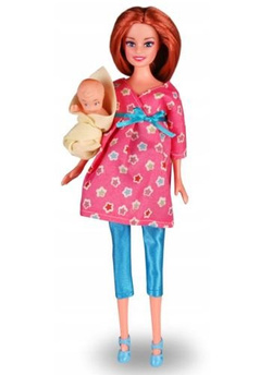 LALKA NATALIA W CIĄŻY MAMA I BOBAS NIEMOWLĘ DLA DZIEWCZYNEK 29 CM ARTYK