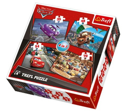 PUZZLE 4W1 WYRUSZAMY W PODRÓŻ AUTA CARS - TREFL
