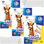 BLOK RYSUNKOWY BIAŁY A3 ASTRA 20 KARTEK 90g SZKOLNY PLASTYKA - 3 sztuki
