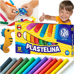 PLASTELINA OKRĄGŁA SZKOLNA 12 INTENSYWNYCH KOLORÓW PLASTYKA ASTRA