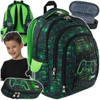PLECAK SZKOLNY MŁODZIEŻOWY PIÓRNIK ST.RIGHT 2w1 BP-04 DLA GRACZA NEON PAD