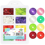 CEKINY KOLOROWE OKRĄGŁE DEKORACYJNE OZDOBNE 8 KOLORÓW 8x3g 8mm TITANUM