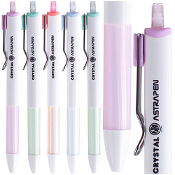 DŁUGOPIS AUTOMATYCZNY 0,7mm CRYSTAL WHITE ASTRA NIEBIESKI WKŁAD - 5 szt.