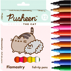 PUSHEEN MAZAKI PISAKI FLAMASTRY KOTEK 12 INTENSYWNYCH ŻYWYCH KOLORÓW 