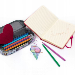 KREDKI OŁÓWKOWE SZKOLNE W KSZTAŁCIE SERCA 12 INTENSYWNYCH KOLORÓW KIDEA