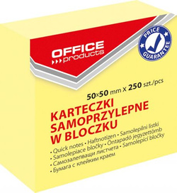 BLOCZEK KARTECZKI SAMOPRZYLEPNE OFFICE PRODUCTS KOSTKA 50x50mm - 10 op.