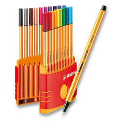 CIENKOPISY STABILO POINT 88 W ETUI PISAKI FLAMASTRY 20 KOLORÓW