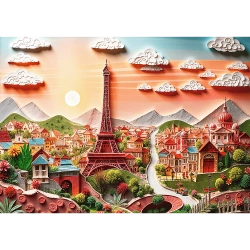 PUZZLE 1000 ELEMENTÓW PARYŻ Z EFEKTEM 3D UKŁADANKA 40-LECIE TREFL 40044