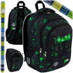 PLECAK SZKOLNY TRZYKOMOROWY DŁUGOPIS ŚCIERALNY 2w1 ST.RIGHT BP77 GREEN GAME