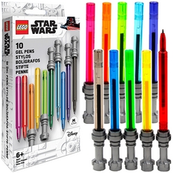 LEGO STAR WARS DŁUGOPISY ŻELOWE MIECZ ŚWIETLNY ZESTAW 10 KOLORÓW