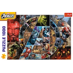 PUZZLE 1000 MARVEL AVENGERS BOHATEROWIE IRON MAN HULK UKŁADANKA TREFL 10934