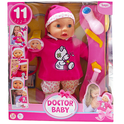 LALKA INTERAKTYWNA BOBAS Z ZESTAWEM LEKARZA ZABAWA W DOKTORA 38cm AKCESORIA