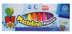 PLASTELINA SZKOLNA OKRĄGŁA 12 KOL BS STARS - ASTRA