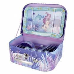 SERWIS HERBACIANY KAWOWY SYRENKA NACZYNIA METALOWE