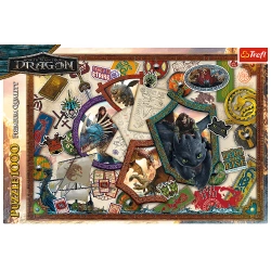 PUZZLE 1000 EL. JAK WYTRESOWAĆ SMOKA BOHATEROWIE UKŁADANKA TREFL 10959