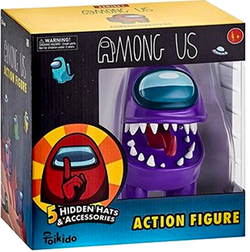 FIGURKA AMONG US FIOLETOWY IMPOSTOR 22CM + CZAPKI