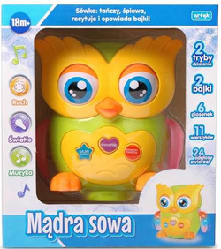 INTERAKTYWNA MĄDRA SOWA ŚWIECI EDUKACYJNA OPOWIADA WIERSZYKI I BAJKI PL