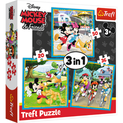 PUZZLE 3W1 MYSZKA MICKEY MIKI I PRZYJACIELE DISNEY UKŁADANKA - 34846 TREFL 