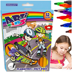 FLAMASTRY MAZAKI PISAKI GRANIT ARTI KIDS 12 INTENSYWNYCH KOLORÓW SZKOLNE