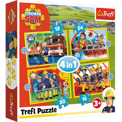 PUZZLE 4W1 POMOCNY STRAŻAK SAM 71 EL - TREFL 34373