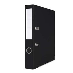 SEGREGATOR A4/50mm Z DŹWIGNIĄ SZYNĄ BASIC-S PP CZARNY Z ETYKIETĄ - 3 sztuki