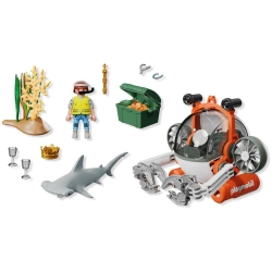 PLAYMOBIL POSZUKIWANIA SKARBU ŁODZIĄ PODWODNĄ REKIN BATYSKAF FIGURKI 71860