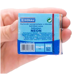KARTECZKI SAMOPRZYLEPNE NOTES BLOCZEK KOSTKA 50x50 mm MIX NIEBIESKI 250 K