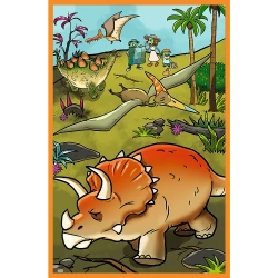 PUZZLE 3x80 DINOZAURY RODZINA TREFLIKÓW T-REX UKŁADANKA 34888 TREFL