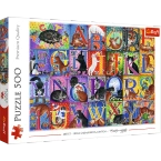 PUZZLE 500 ELEMENTÓW KOCI ALFABET KOTY LITERKI UKŁADANKA 37527 TREFL