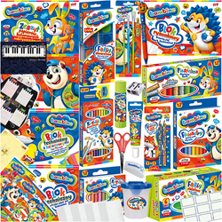 BAMBINO WYPRAWKA SZKOLNA DUŻY ZESTAW DO SZKOŁY XXL BLOKI KREDKI FARBY