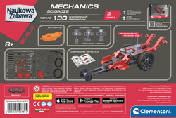 KLOCKI KONSTRUKCYJNE LABORATORIUM MECHANIKI ŚCIGACZE 2w1 130 EL. CLEMENTONI