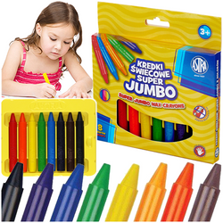 KREDKI ŚWIECOWE ASTRA SUPER JUMBO 8 KOLORÓW EXTRA GRUBE