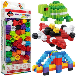 KLOCKI MAŁYCH GENIUSZY KONSTRUKCYJNE EDUKACYJNE KOLOROWE 160 EL. ASKATO