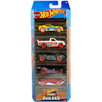 HOT WHEELS TRACK BUILDER 5w1 AUTKA ZESTAW PREZENTOWY PIĘCIU SAMOCHODZIKÓW
