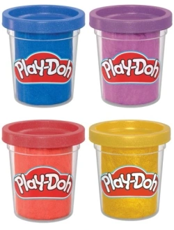 PLAY-DOH CIASTOLINA METALICZNA BŁYSZCZĄCA MASA PLASTYCZNA 4 SŁOICZKI HASBRO