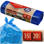 WORKI NA ŚMIECI WIĄZANE OFFICE PRODUCTS PREMIUM 20 SZTUK 35L NIEBIESKIE