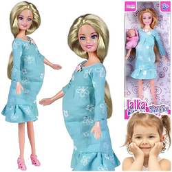 LALKA NATALIA W CIĄŻY MAMA I BOBAS NIEMOWLĘ 29 cm DLA DZIEWCZYNEK