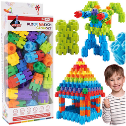 KLOCKI MAŁYCH GENIUSZY KONSTRUKCYJNE EDUKACYJNE ŚRUBKI 65 ELEMENTÓW ASKATO