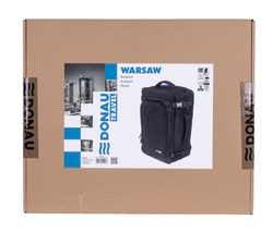 PLECAK NA LAPTOPA DONAU TRAVEL WARSAW 23L USB+KABEL CZARNY NIEPRZEMAKALNY